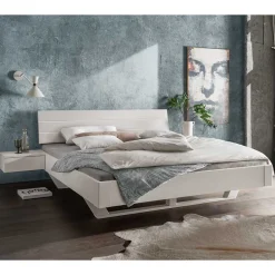 Wohnen Jugendbetten*Weißes Massivholzbett mit Kufen - Odrato