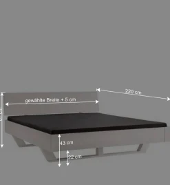 Wohnen Jugendbetten*Weißes Massivholzbett mit Kufen - Odrato