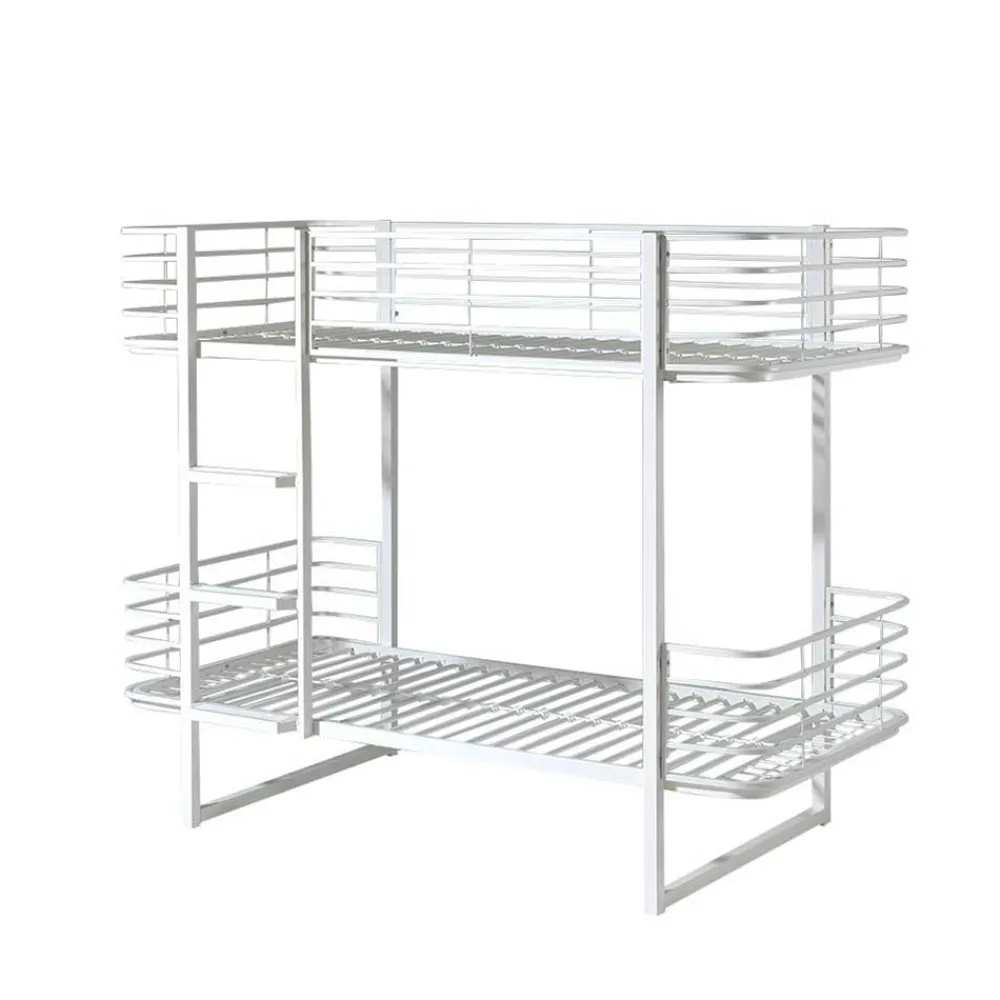 Kinder Wohnen Weißes Metall Etagenbett 99x166x205 - Tamyno