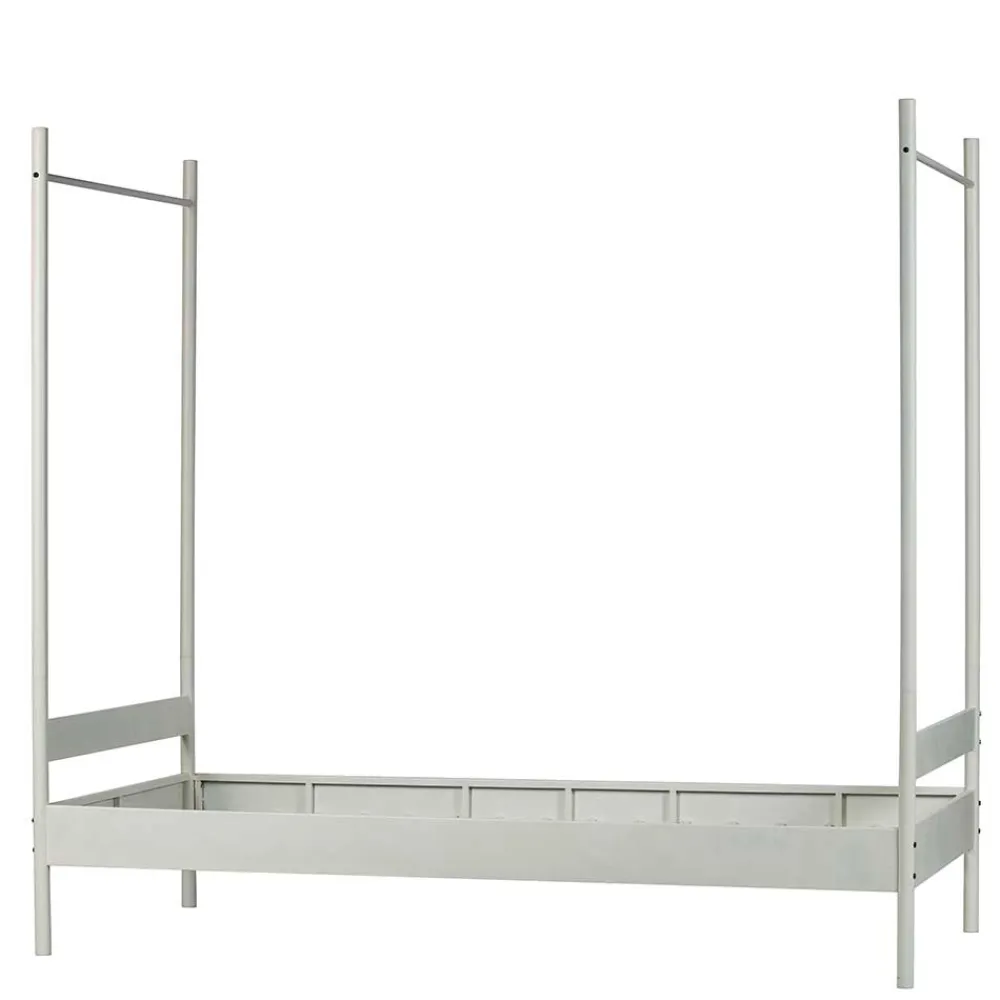 Wohnen Weiße Möbel|Betten*Weißes Metallbett mit Baldachin - Jenva