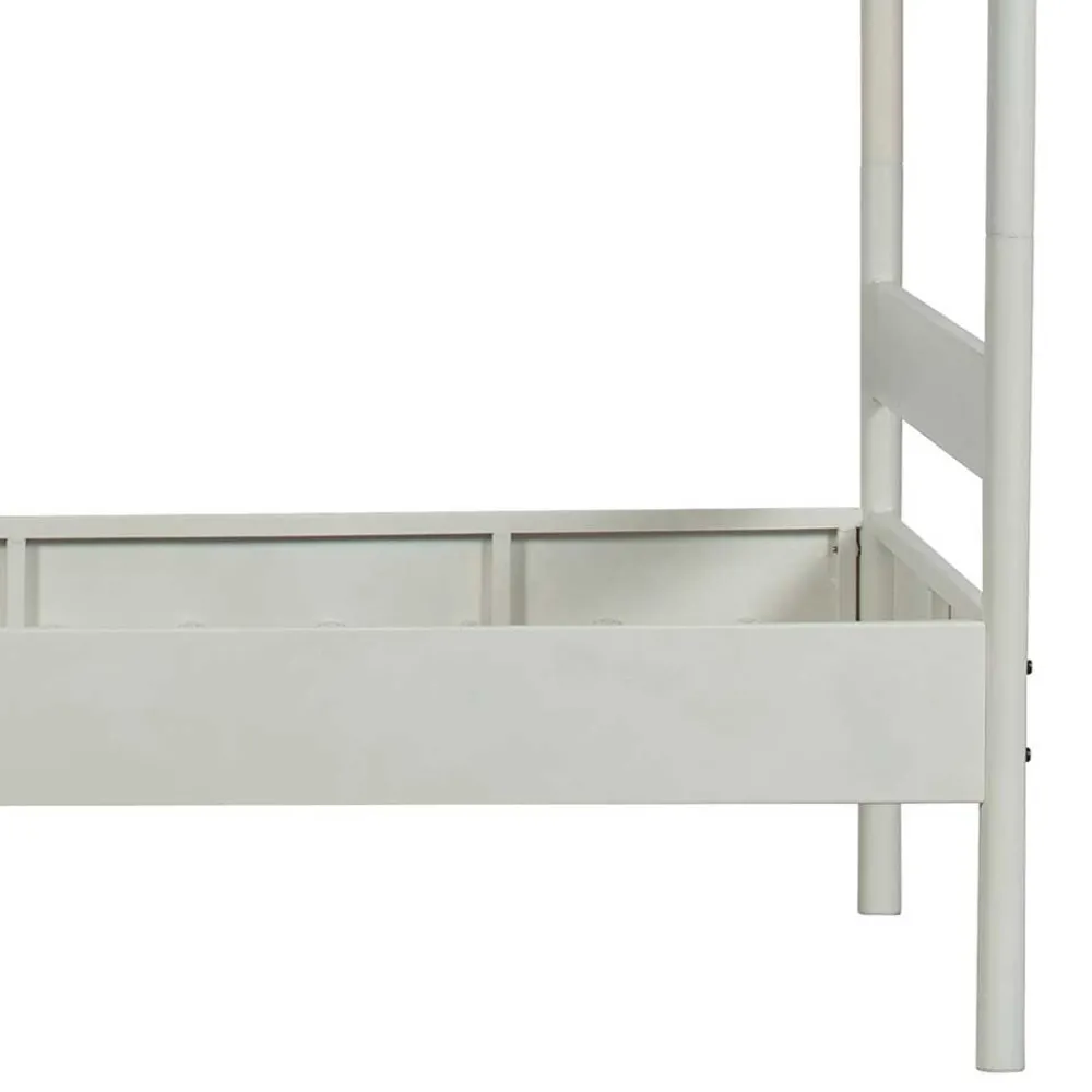 Wohnen Weiße Möbel|Betten*Weißes Metallbett mit Baldachin - Jenva