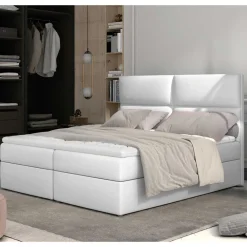 Wohnen Weißes Polsterbett mit Kunstlederbezug - Streeter