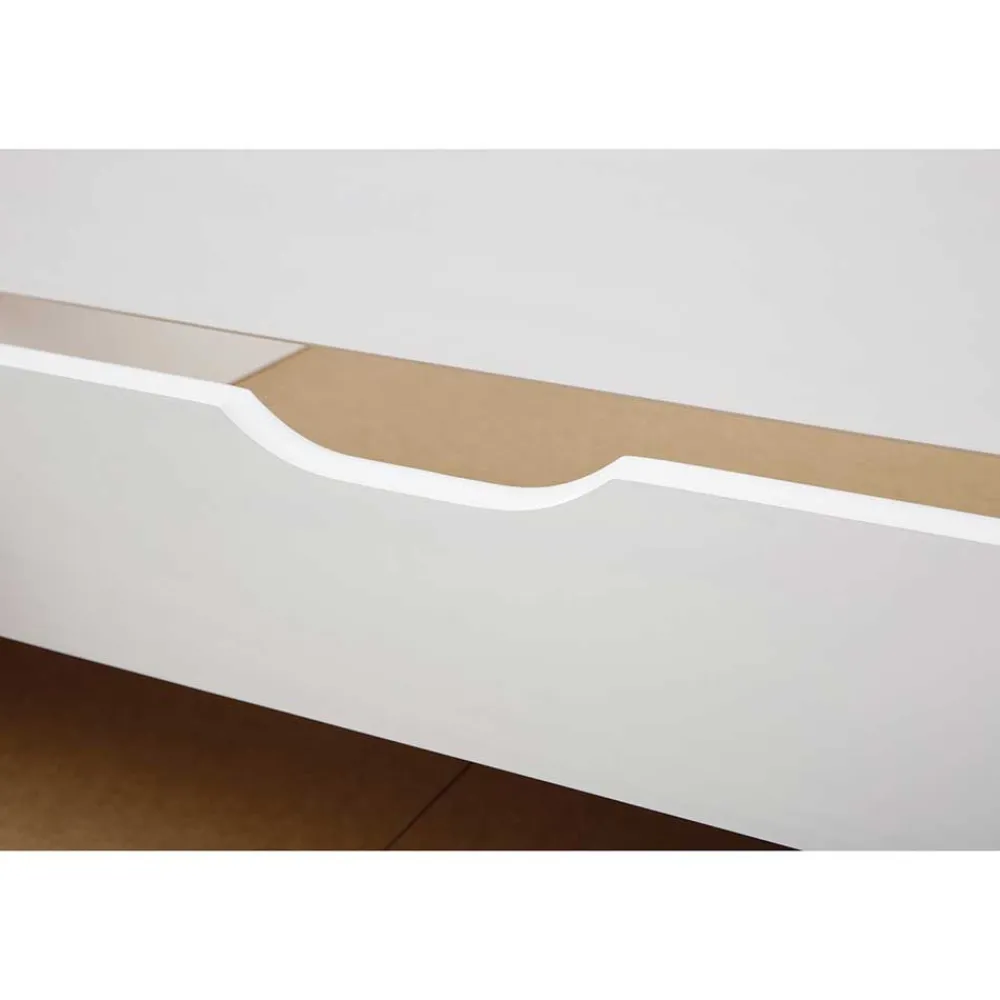 Wohnen Weißes Schubkastenbett mit Ausziehbett - Becrux