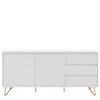 Wohnen Weißes Sideboard 150cm mit Haarnadel Beinen - Donny