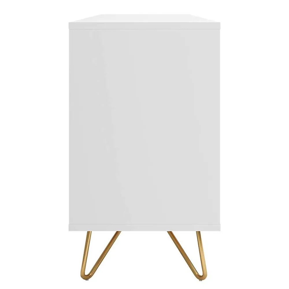 Wohnen Weißes Sideboard 150cm mit Haarnadel Beinen - Donny