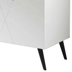 Wohnen Küchenschränke|Sideboards*Weißes Sideboard mit Marmor Einsätzen Grau - Eleonora