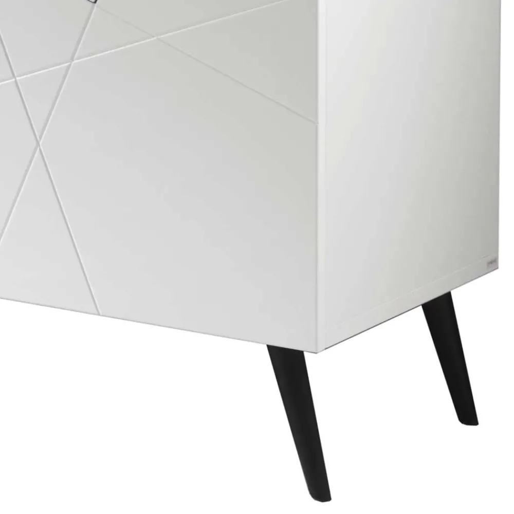 Wohnen Küchenschränke|Sideboards*Weißes Sideboard mit Marmor Einsätzen Grau - Eleonora