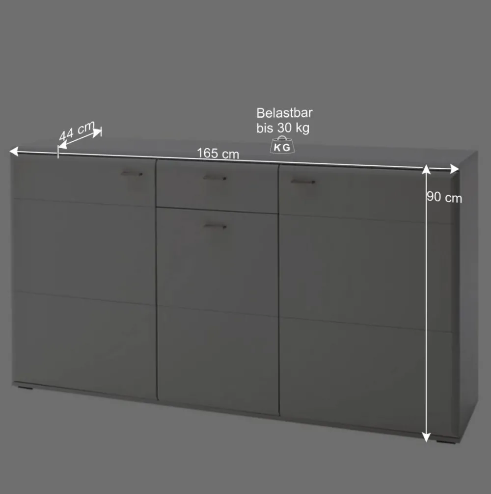 Wohnen Sideboards & Kommoden|Sideboards & Kommoden*Weißes Sideboard mit Sockelgestell - Hazime