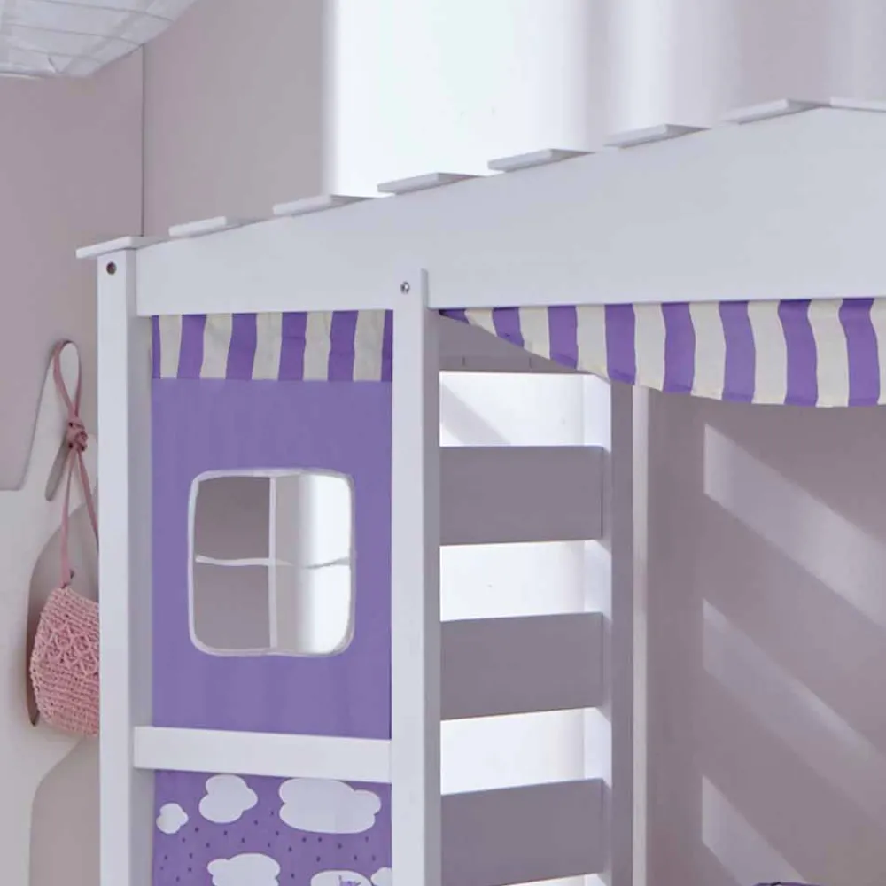 Kinder Wohnen Weißes Spielbett Etuadora für Mädchen