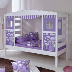 Kinder Wohnen Weißes Spielbett Etuadora für Mädchen