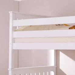 Wohnen Kinderbetten*Weißes Stockbett aus Massivholz Kiefer Huelca mit 5 Schubkästen