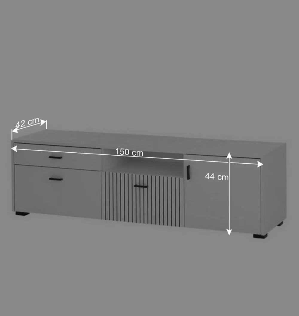 Wohnen Tv & Hifi-Möbel|Tv & Hifi-Möbel*Weißes TV Board 150 cm breit - Dualkos
