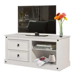 Wohnen Weißes TV Board im Landhaus Design - Segrino