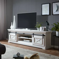 Wohnen Landhausmöbel|Tv & Hifi-Möbel*Weißes TV Board im Modern Country Style - Kuito