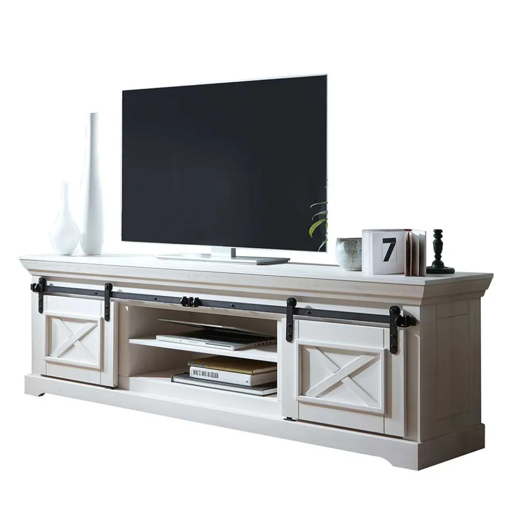 Wohnen Landhausmöbel|Tv & Hifi-Möbel*Weißes TV Board im Modern Country Style - Kuito
