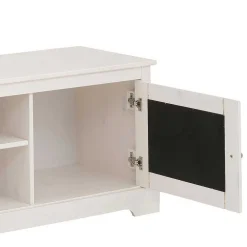 Wohnen Rattanmöbel*Weißes TV Board 2-türig mit Geflecht - Isvair