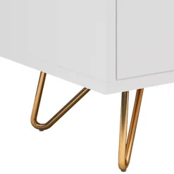 Wohnen Weißes TV Lowboard mit Klappe & Schublade - Marmore