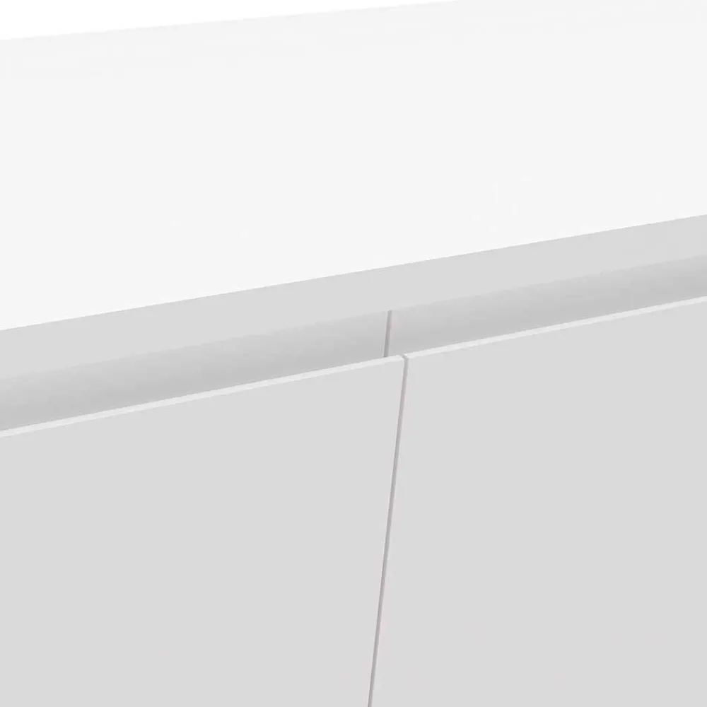 Wohnen Weißes TV Lowboard mit Klappe & Schublade - Marmore