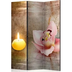 Wohnen Wellness Motiv Paravent Orchidee & Kerze - London