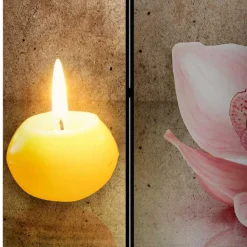 Wohnen Wellness Motiv Paravent Orchidee & Kerze - London