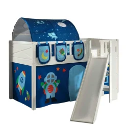 Kinder Wohnen Weltall Rutschbett in Weiß - Casta