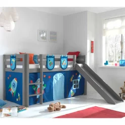 Kinder Wohnen Weltraum Spielbett Hochbett in Grau - Wale