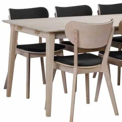 Wohnen Küchen-Essgruppen|Esszimmer Komplett*White Wash Eiche Essgruppe Retro - Pessoa (siebenteilig)