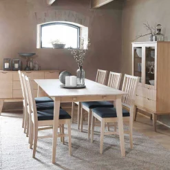 Wohnen Küchen-Essgruppen|Esszimmer Komplett*White Wash Essgruppe aus Eiche - Pessoa (siebenteilig)