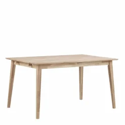 Wohnen White Wash Esstischgruppe aus Eiche - Pessoa (fünfteilig)