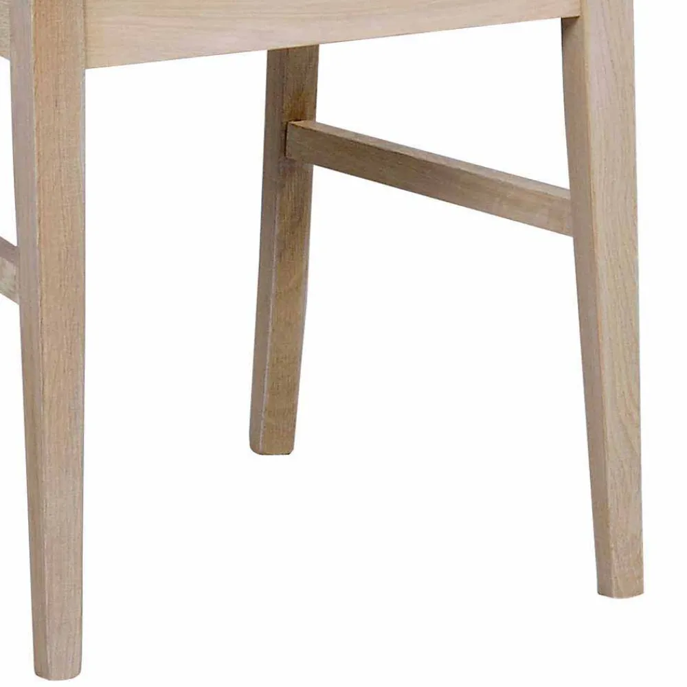 Wohnen White Wash Esstischgruppe aus Eiche - Pessoa (fünfteilig)