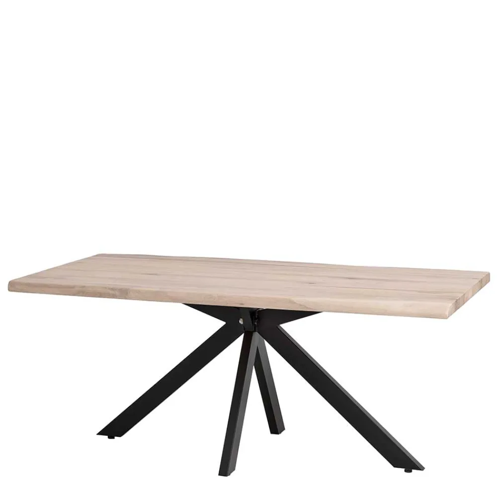 Wohnen White Wash Esszimmertisch mit Baumkante - Wieza