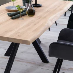 Wohnen White Wash Esszimmertisch mit Baumkante - Wieza