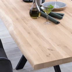 Wohnen White Wash Esszimmertisch mit Baumkante - Wieza