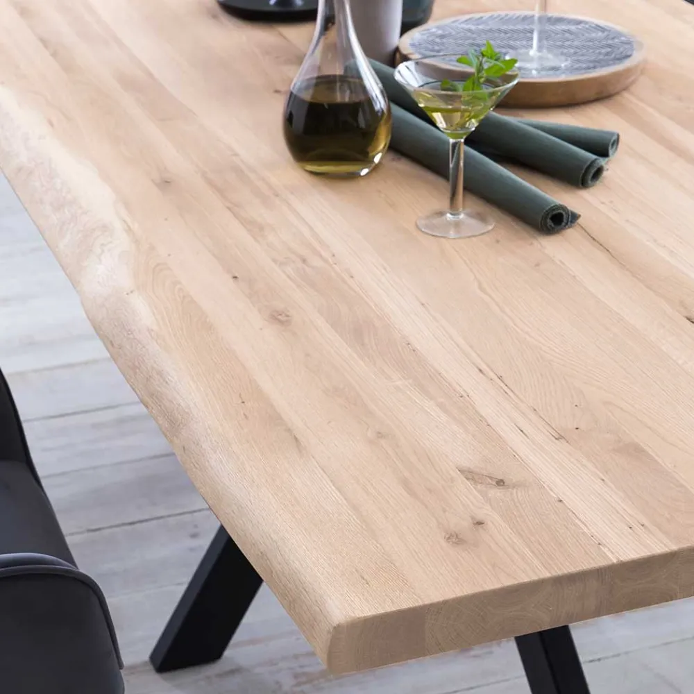 Wohnen White Wash Esszimmertisch mit Baumkante - Wieza