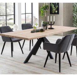 Wohnen White Wash Esszimmertisch mit Baumkante - Wieza