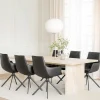 Wohnen Küchen-Essgruppen|Esszimmer Komplett*White Wash Tisch & Lederstühle - Senatau (siebenteilig)