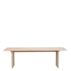 Wohnen Küchen-Essgruppen|Esszimmer Komplett*White Wash Tisch & Lederstühle - Senatau (siebenteilig)