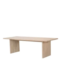 Wohnen Küchen-Essgruppen|Esszimmer Komplett*White Wash Tisch & Lederstühle - Senatau (siebenteilig)