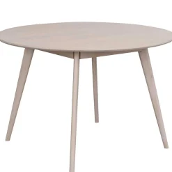 Wohnen Skandinavische Möbel|Küchen-Essgruppen*White Wash Tischgruppe in Rund - Navassa III (fünfteilig)