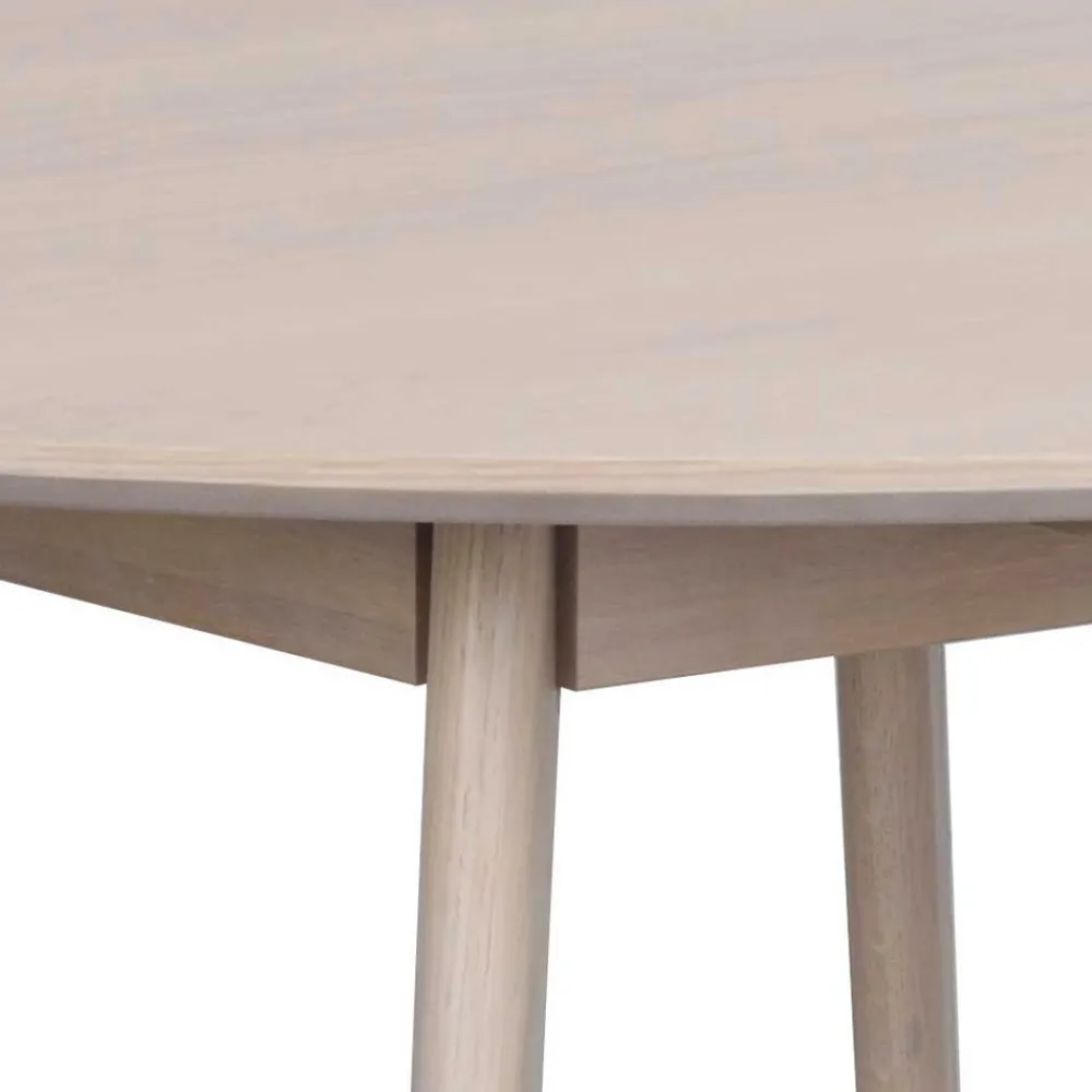 Wohnen Skandinavische Möbel|Küchen-Essgruppen*White Wash Tischgruppe in Rund - Navassa III (fünfteilig)