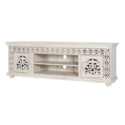 Wohnen White Wash TV Lowboard - dekoratives Design - Snake