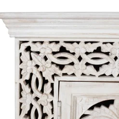 Wohnen White Wash TV Lowboard - dekoratives Design - Snake