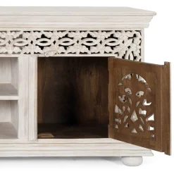 Wohnen White Wash TV Lowboard - dekoratives Design - Snake