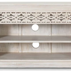 Wohnen White Wash TV Lowboard - dekoratives Design - Snake