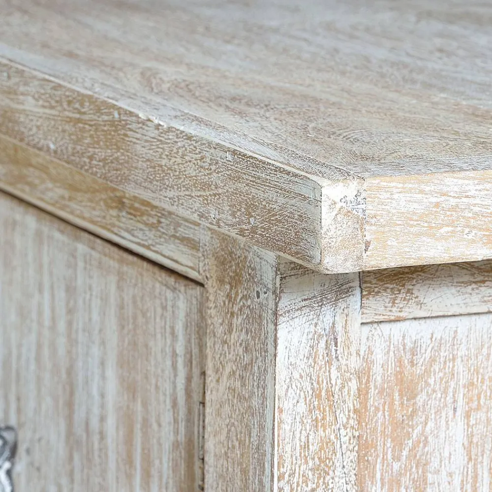 Wohnen White Wash TV Lowboard - Shabby Chic - Catlony