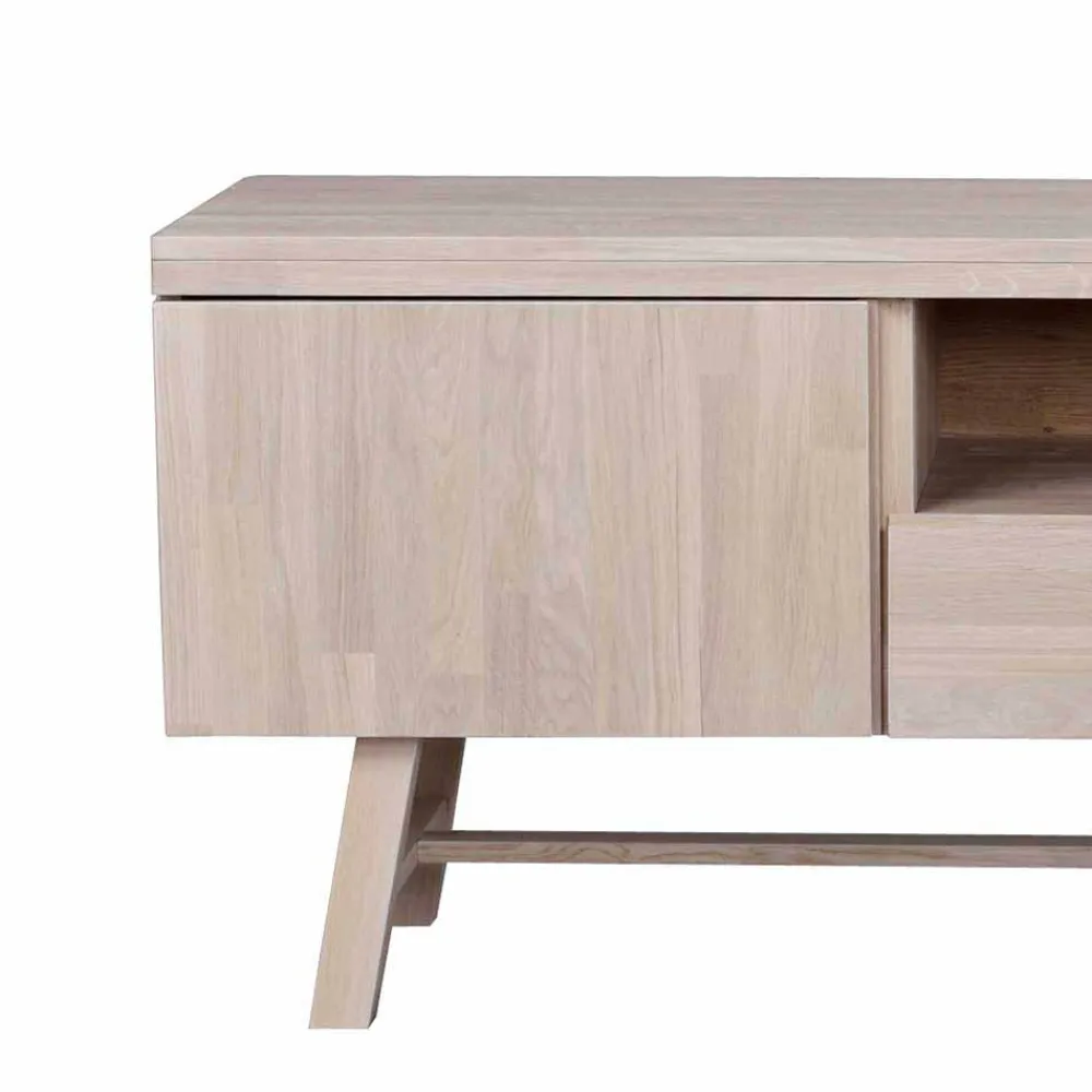 Wohnen Tv & Hifi-Möbel|Tv & Hifi-Möbel*White Wash TV Lowboard aus Eiche - Dioca