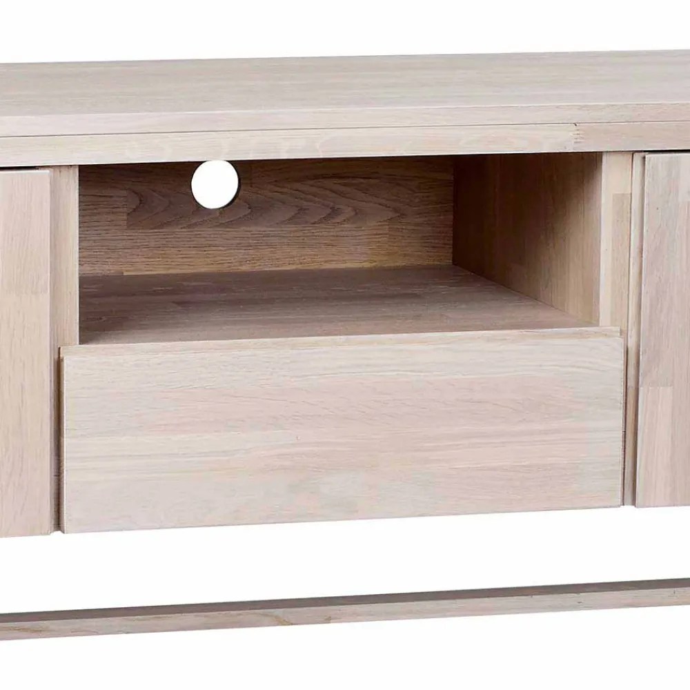 Wohnen Tv & Hifi-Möbel|Tv & Hifi-Möbel*White Wash TV Lowboard aus Eiche - Dioca