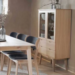 Wohnen White Wash Vitrine im Skandi Design - Pessoa