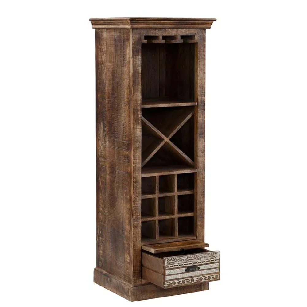 Wohnen White Wash Weinregal im Vintage Look - Paola