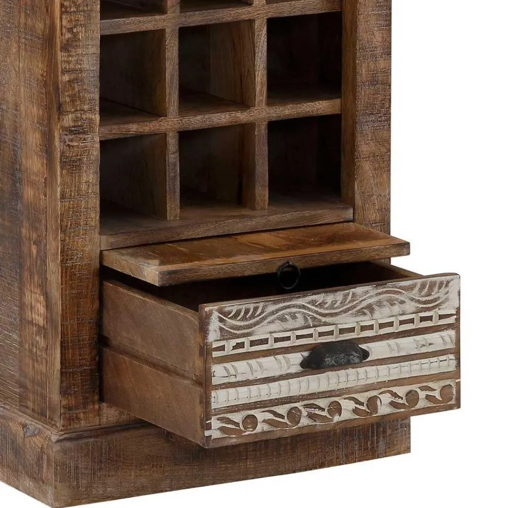 Wohnen White Wash Weinregal im Vintage Look - Paola